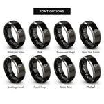 font options for inside engraving on black & grey pine tree rings