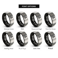 font options for inside engraving on black & grey pine tree rings