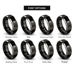 font options for inside engraving on black & grey pine tree rings