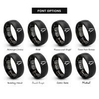 font options for inside engraving on black pine tree rings