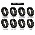 font options for inside engraving on black pine tree rings