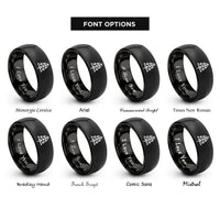 font options for inside engraving on black pine tree rings