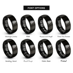 font options for inside engraving on black pine tree rings