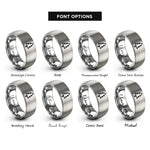 font options for inside engraving on silver pine tree rings