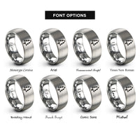 font options for inside engraving on silver pine tree rings