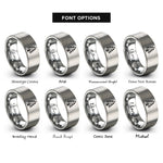 font options for inside engraving on silver pine tree rings