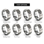 font options for inside engraving on silver pine tree rings