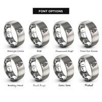 font options for inside engraving on silver pine tree rings
