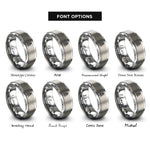 font options for inside engraving on silver pine tree rings