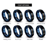 font options for inside engraving on black & blue pine trees rings