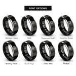 font options for inside engraving on black & gray pine trees rings