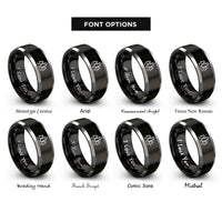 font options for inside engraving on black & gray pine trees rings