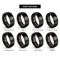 font options for inside engraving on black pine trees rings