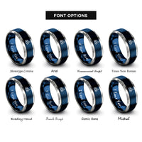 font options for inside engraving on blue & silver pine trees rings