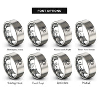 font options for inside engraving on silver pine trees rings
