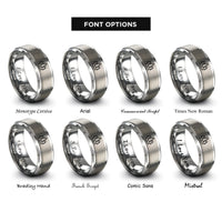 font options for inside engraving on silver pine trees rings