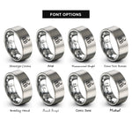 font options for inside engraving on grey pine trees rings
