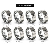 font options for inside engraving on grey pine trees rings