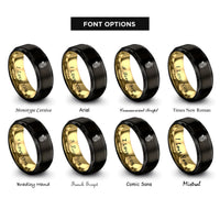 font options for inside engraving on black & gold pineapple drink rings