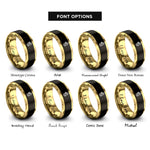 font options for inside engraving on black & gold pineapple drink rings