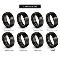 font options for inside engraving on black pineapple drink rings