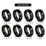 font options for inside engraving on black pineapple drink rings