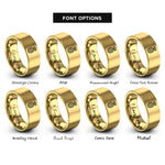 font options for inside engraving on gold pineapple rings