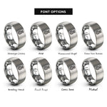 font options for inside engraving on grey pineapple rings