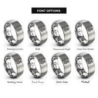 font options for inside engraving on grey pineapple rings