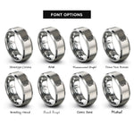 font options for inside engraving on silver pineapple rings