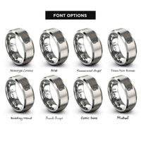 font options for inside engraving on silver pineapple rings