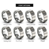 font options for inside engraving on grey pineapple rings