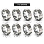 font options for inside engraving on gray pineapple icon circle rings