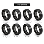 font options for inside engraving on black pinecone rings