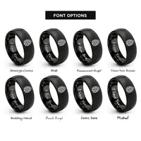font options for inside engraving on black pinecone rings