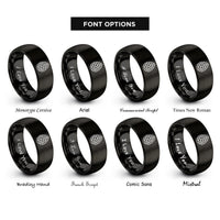 font options for inside engraving on black pinecone rings