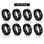 font options for inside engraving on black pinecone rings