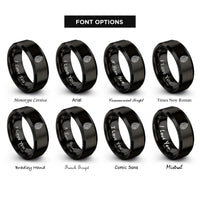 font options for inside engraving on black pinecone rings