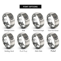font options for inside engraving on gray pinecone rings