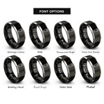 font options for inside engraving on black & gray pint glass rings