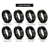 font options for inside engraving on black pint glass rings
