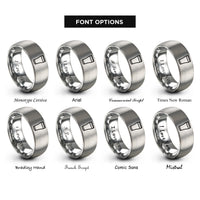 font options for inside engraving on grey pint glass rings