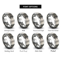 font options for inside engraving on grey pint glass rings