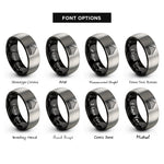 font options for inside engraving on black & gray pipe array rings