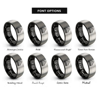 font options for inside engraving on black & gray pipe array rings