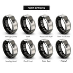 font options for inside engraving on black & gray pipe array rings
