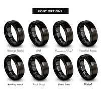 font options for inside engraving on black pipe array rings