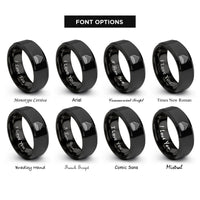 font options for inside engraving on black pipe array rings