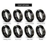 font options for inside engraving on black & grey pipe clamp rings