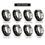 font options for inside engraving on black & grey pipe clamp rings